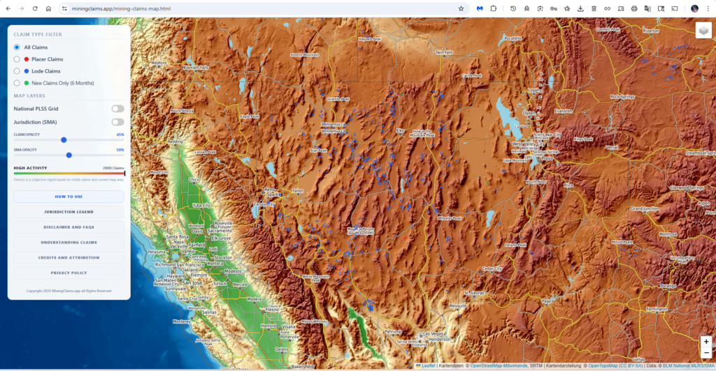 The Mining Claims App